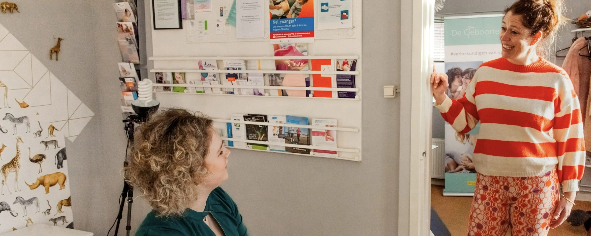 Just checking with the midwife