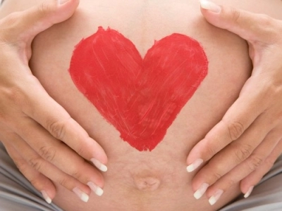 Listening to baby's heartbeat